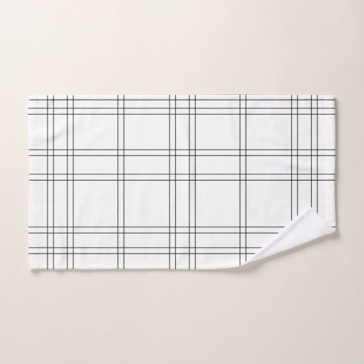 Schwarz/Weiß Minimal Modernes, Kariertes, sauberes Badhandtuch Set (Handtuch)