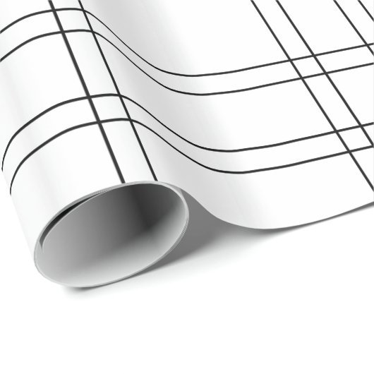 Schwarz/Weiß Minimal Modernes, Kariertes, sauberes Geschenkpapier (Rolleneckpunkt)