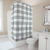 Schwarz-Weiß-Minimal Modernes Kariertes Tartan Duschvorhang (Beispiel)