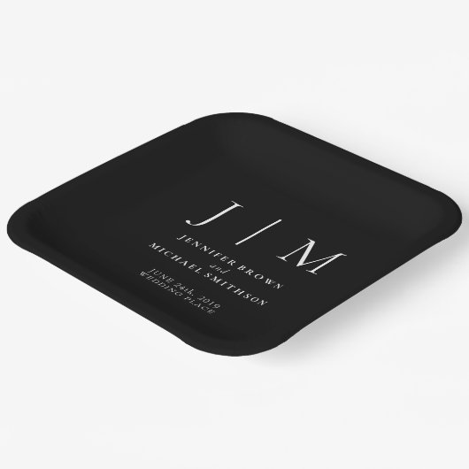 Schwarz-Weiß-Minimal-Modernist Pappteller (Gewinkelt)