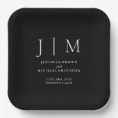 Schwarz-Weiß-Minimal-Modernist Pappteller (Vorderseite)