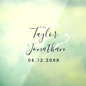 Schwarz-Weiß-Minimal-Personalisierte Hochzeit Fensteraufkleber (Blatt 3)