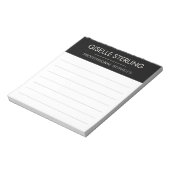 Schwarz-Weiß-Minimal-Profi-Geschäftlich Notizblock (Rotiert)