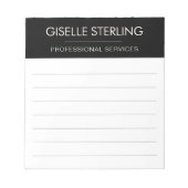 Schwarz-Weiß-Minimal-Profi-Geschäftlich Notizblock (Vorderseite)