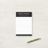 Schwarz-Weiß-Minimal-Profi-Geschäftlich Post-it Klebezettel (Auf Schreibtisch)