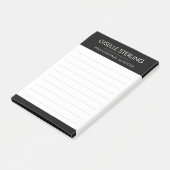 Schwarz-Weiß-Minimal-Profi-Geschäftlich Post-it Klebezettel (angewinkelt)
