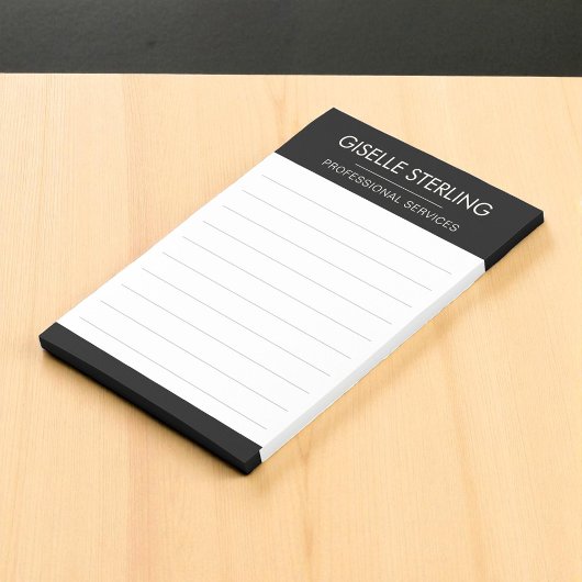 Schwarz-Weiß-Minimal-Profi-Geschäftlich Post-it Klebezettel