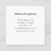 Schwarz-Weiß-Minimal Quadratische Visitenkarte (Rückseite)