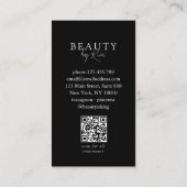 Schwarz-Weiß-Minimal-Salon QR-Code-Treueprogramm Visitenkarte (Rückseite)