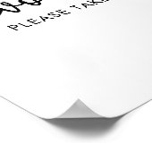 Schwarz-Weiß-Minimal-Script-Brautparty-Favoriten Poster (Ecke)
