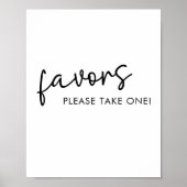Schwarz-Weiß-Minimal-Script-Brautparty-Favoriten Poster (Vorne)