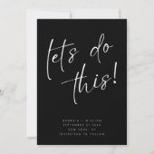 Schwarz-Weiß-Minimal-Script-Typografie Save The Date (Vorderseite)