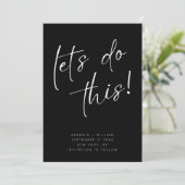 Schwarz-Weiß-Minimal-Script-Typografie Save The Date (Stehend Vorderseite)