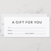 Schwarz-Weiß-Minimal Vielen Dank Geschenkgutschein (Rückseite)