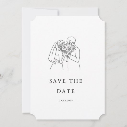 Schwarz/Weiß-Minimale Einladung2025 Einladung (Rückseite)