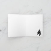 Schwarz weiß, minimale, moderne Weihnachtskarten Feiertagskarte (Innenseite)