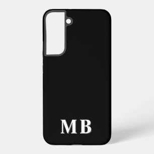 Schwarz & Weiß Minimales modernes Initialen-Mono Samsung Galaxy Hülle