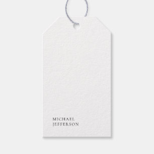 Schwarz-Weiß-Minimalist Plain Modern Geschenkanhänger