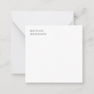 Schwarz-Weiß-Minimalist Plain Modern Mitteilungskarte