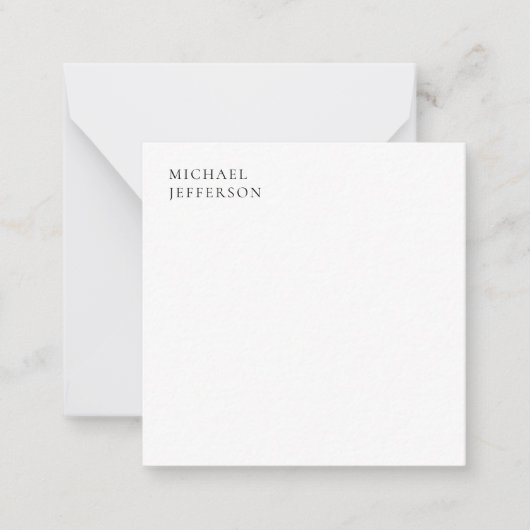 Schwarz-Weiß-Minimalist Plain Modern Mitteilungskarte (Vorderseite)