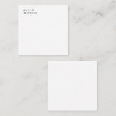 Schwarz-Weiß-Minimalist Plain Modern Mitteilungskarte (Vorne/Hinten)