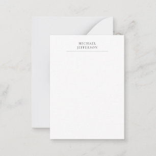 Schwarz-Weiß-Minimalist Plain Modern Mitteilungskarte