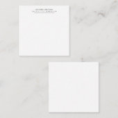 Schwarz-Weiß-Minimalist Plain Modern Mitteilungskarte (Vorne/Hinten)