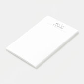 Schwarz-Weiß-Minimalist Plain Modern Post-it Klebezettel (angewinkelt)