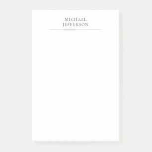 Schwarz-Weiß-Minimalist Plain Modern Post-it Klebezettel