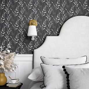 Schwarz-Weiß-Minimalist-Rebe Tapete