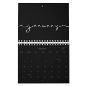 Schwarz-Weiß-Minimalisten 2026 Kalender (Jan 2027)