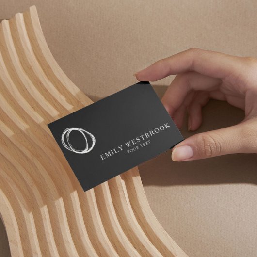 Schwarz-Weiß-Minimalistisch Abstrakt Beruflich Visitenkarte