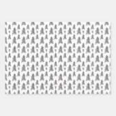 Schwarz-weiß-minimalistisch-blumengeschmückte Blec Geschenkpapier Set (Vorderseite 2)