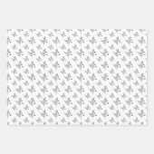 Schwarz-weiß-minimalistisch-blumengeschmückte Blec Geschenkpapier Set (Vorderseite)