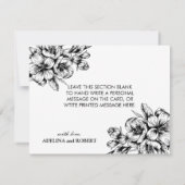 Schwarz-Weiß-Minimalistisch Blumengrün Danke Karte (Rückseite)