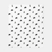 Schwarz-Weiß Minimalistisch Cowboy Rodeo Muster Fleecedecke (Vorderseite)