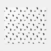 Schwarz-Weiß Minimalistisch Cowboy Rodeo Muster Fleecedecke (Vorderseite (Horizontal))