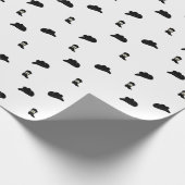 Schwarz-Weiß Minimalistisch Cowboy Rodeo Muster Geschenkpapier (Ecke)