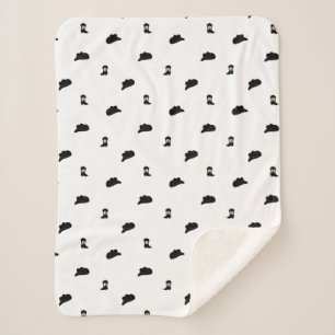 Schwarz-Weiß Minimalistisch Cowboy Rodeo Muster Sherpadecke