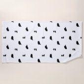 Schwarz-Weiß Minimalistisch Cowboy Rodeo Muster Strandtuch (Vorderseite)