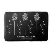 Schwarz-Weiß-Minimalistisch-Cursorblüte Badematte (Vorderseite)