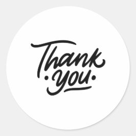 Schwarz/Weiß Minimalistisch Danke, Sticker