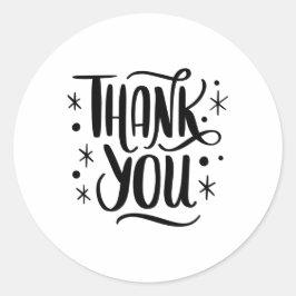 Schwarz/Weiß Minimalistisch Danke, Sticker