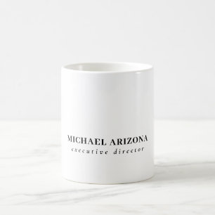 Schwarz Weiß Minimalistisch Einfach Eigener Name Kaffeetasse