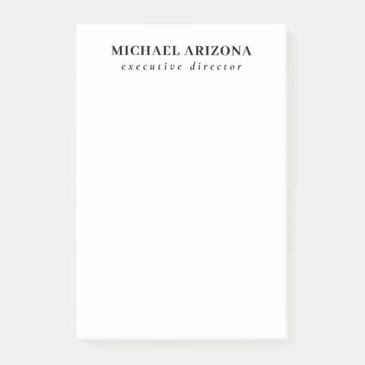 Schwarz Weiß Minimalistisch Einfach Post-it Klebezettel (Vorderseite)