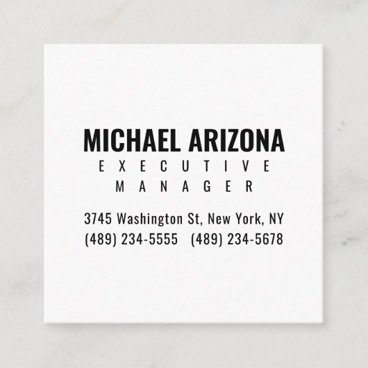 Schwarz/Weiß Minimalistisch Einfach Schlicht Begleitkarte (Vorderseite)