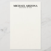 Schwarz/Weiß Minimalistisch Einfach Schlicht Briefpapier (Vorderseite)