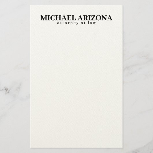 Schwarz/Weiß Minimalistisch Einfach Schlicht Briefpapier (Vorderseite)