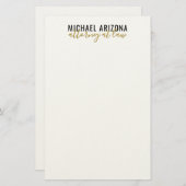 Schwarz/Weiß Minimalistisch Einfach Schlicht Briefpapier (Vorne/Hinten)