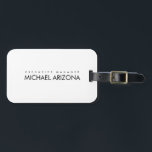 Schwarz/Weiß Minimalistisch Einfach Schlicht Gepäckanhänger<br><div class="desc">Modernes,  minimalistisches schlichtes Design</div>